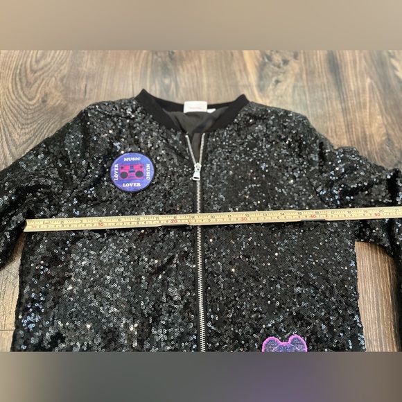 GUC LOL SURPRISE Remix Girl's Bomber Style Jacket, Black Sequins, Size: XL 14/16 - Picture 4 of 10
